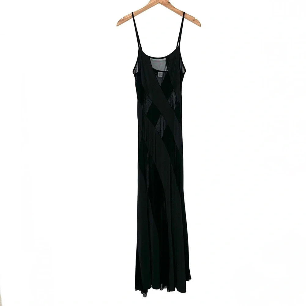Frederick's of Hollywood Black Sheer Cutout Maxi Chemise